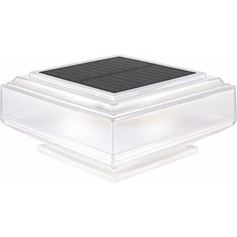 Lámpara de pilar solar, lámpara de patio, lámpara de pilar cuadrada resistente a la intemperie, lámpara de patio/villa exterior impermeable, luz cálida - 2 unidades (1/5)