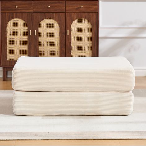 canapé convertible 2 places beige – dossier ergonomique, sans montage (1/5)