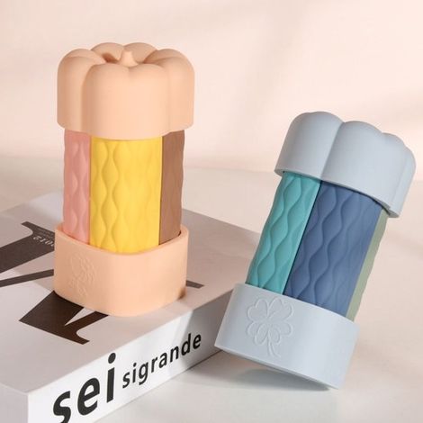 1 pezzo,Flaconi da viaggio,Set dispenser da viaggio in silicone 4 in 1,Contenitori da viaggio,Flaconi tascabili per shampoo e gel doccia,Blu (1/4)