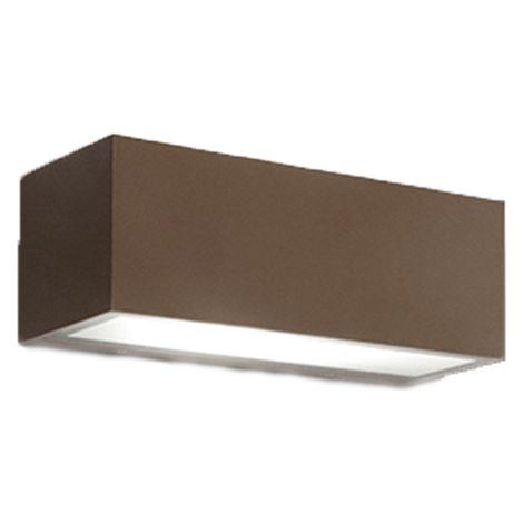 Applique Da Esterno Moderna Step Alluminio Ruggine Vetro 2 Luci E14