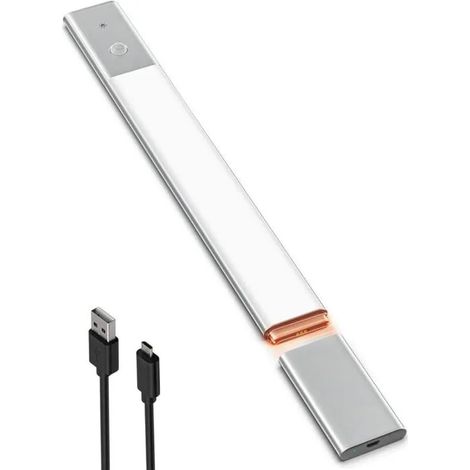 Lampe de Placard LED 40 cm avec Détecteur de Mouvement, Éclairage 5000K, Réglette Rechargeable par USB YYV (1/4)