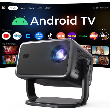 Smart Vidéoprojecteur Compatible 4K Android 14 1080P Natif avec Autofocus IA et WiFi 6 (1/5)