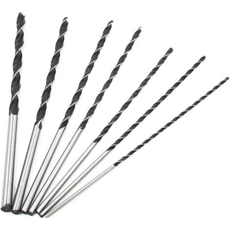 Foret hélicoïdal Extra long 300mm, ensemble d'outils de 7 pièces en acier trempé à haute teneur en carbone 4-10mm pour le perçage du bois (1/4)