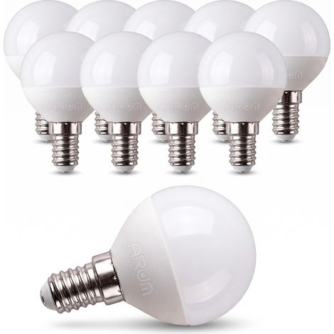 Lot de 10 Ampoules LED E14 P45 3.4W 470lm (Éq. 40W) Angle 180° Température de Couleur: Blanc Chaud 3000K (1/5)