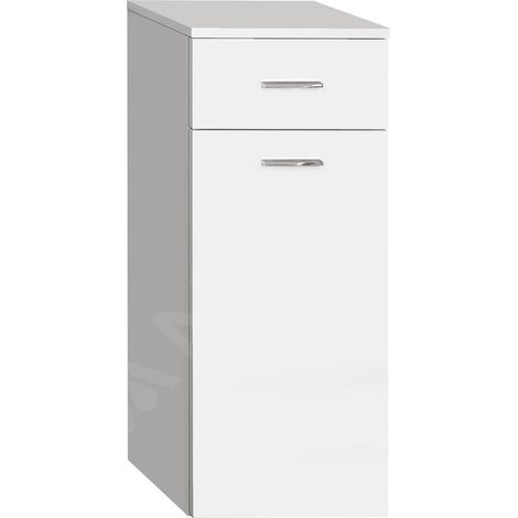 ZOJA/KERAMIA FRESH Meuble de rangement inférieur avec panier à linge 35x78x29cm, blanc (1/4)