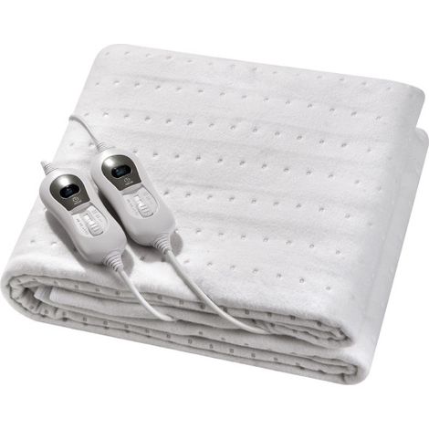 Wellness duo elektrische Unterbettdecke weiß 60/120w 160x140cm 3niv.2 control indep.auto off waschbar