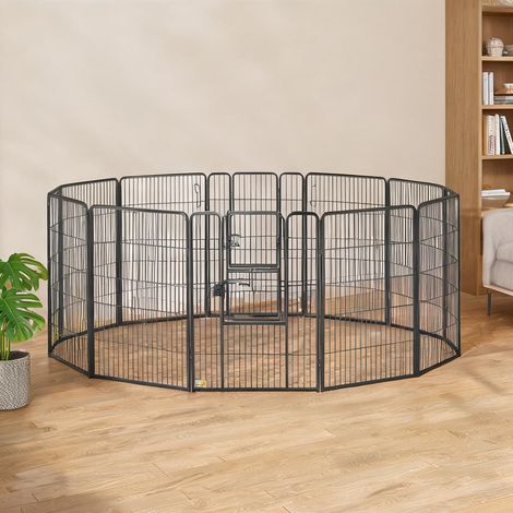 Barrière pour chien grau en stahl 240 x 240 x 100 cm (1/5)