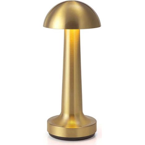 Lampe de bureau sans fil, lampe de bureau portable rechargeable, avec variateur tactile, dorée