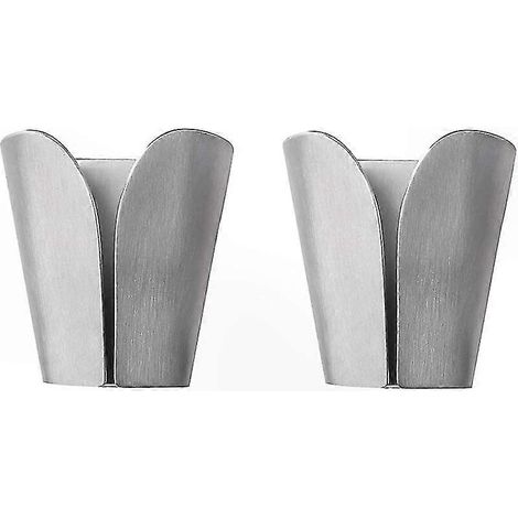 Moderner Handtuchhalter aus gebürstetem Edelstahl, 2er-Set Wandhaken für Bad und Küche, robustes SUS304, ideal für Handtücher und Bademäntel (1/5)
