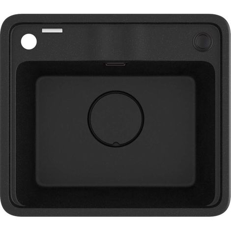 Lavello cucina da incasso in granito con 1 vasca 50x44 cm grafite metallizzata - Mira