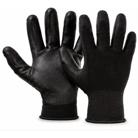 Guanti da Lavoro Cilvani in Nylon con Rivestimento NBR Nero Taglia 9 (1/4)