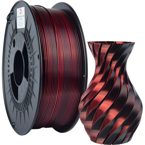 Filamento 3DPower PLA seda doble 1,75 mm Rojo/Negro 1 kg (1/4)