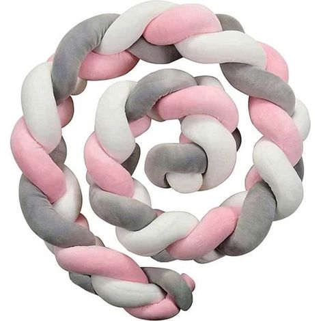 NUANJIA 3M Tour de Lit Bébé Coussin Serpent Tressé Pare-chocs Velours Berceau Pour les Nouveau-nés lit Sommeil (1/3)