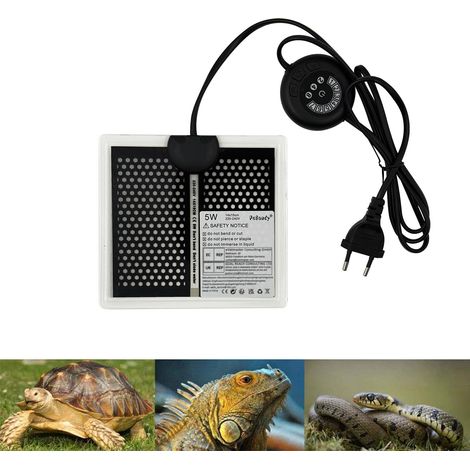 Tapis Chauffant pour Reptiles avec Thermostat Réglable et Minuterie Film Chauffant Étanche 5W pour Terrarium Vivarium Tortue Lézard Serpent Araignée (1/5)