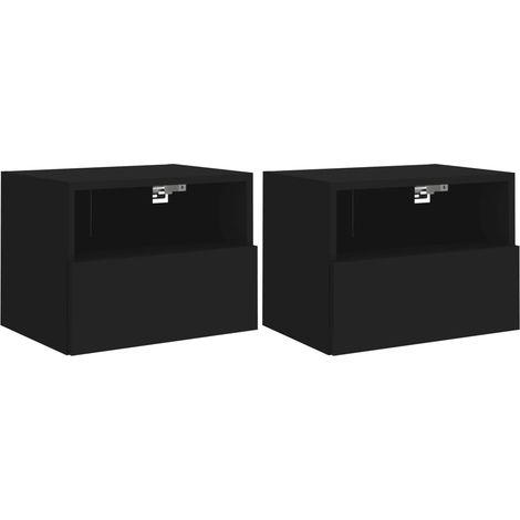 Mobili TV a parete scaffale per televisione multimediale credenza televisione sala da pranzo soggiorno camera da letto 2 pezzi 40 x 30 x 30 cm legno composito nero 020028907