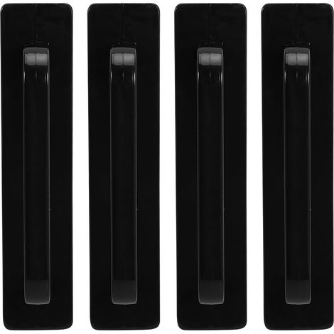 Lot de 4 Poignées de Tiroir Auto-adhésives Noires en Plastique, Grandes Dimensions, sans Perçage, pour Armoires Cuisine, Placards Coulissants et Meubles de Salle de Bain, (1/5)