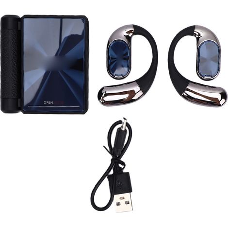 Auricolari Bluetooth Dual Fold 6.0, resistenti all'acqua e al sudore, con riduzione del rumore, comodi per la corsa, il lavoro e lo studio, colore nero. (1/5)