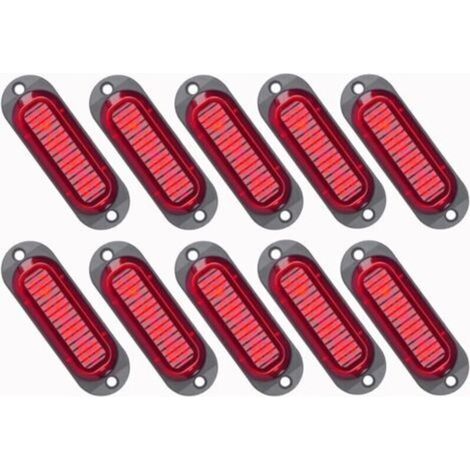 10X LED Feux de Marquage Latéral 12 / 24V Feux De Gabarit LED Remorque Lampe Latérale Avertissement Lumière pour Camion RV Caravan (Rouge),de dyk.Trywise (1/4)