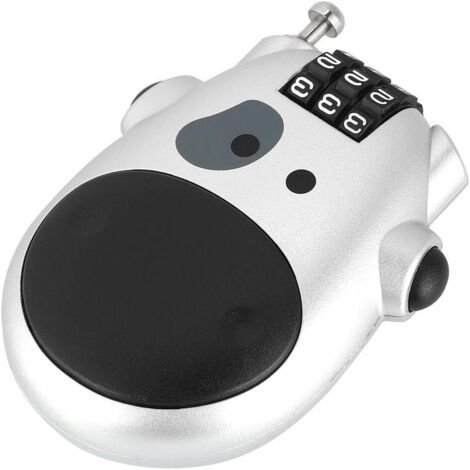 Verrouillage de la poussette Verrouillage codé de sécurité, serrure de vélo, casque de bagage fort pour la poussette de vélo de verrouillage(Silver) (1/5)
