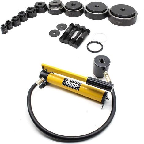 Blechlocher Lochstanze Zylinder Hydraulikpumpe Set im Koffer 15t Hydraulisch Cutting Die 16mm - 101mm (1/5)