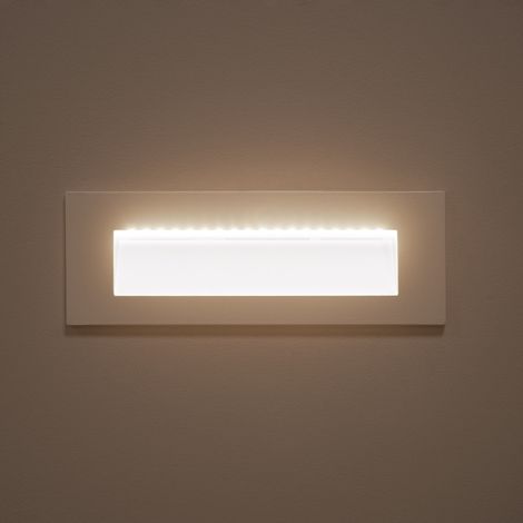 LED Wandeinbauleuchte 7W Rechteckig Aluminium Weiß Groult 2700K Warmweiß