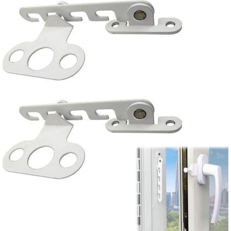 Limitatore per finestra a battente in 2 pezzi, limitatore per finestra, limitatore per finestra senza foratura, blocco per finestra aperta e serrature per porte, per regolare l'apertura della finestra (1/5)