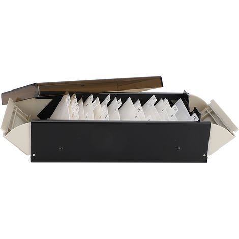 Porte-cartes de visite grande capacité, boîte de rangement pour cartes professionnelles, organiseur de bureau (1/5)