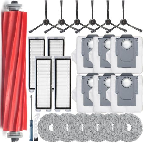 23 Stück Kompatible mit Roborock Qrevo Zubehörset Saugroboter【Not for Q Revo S/Pro/Maxv】,1 Hauptbürste,4 Hepa-Filter,6 Seitenbürsten,6 Wischtücher,6 Staubbeutel,Qrevo Ersatzteile (1/5)