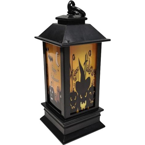 1 farol decorativo LED, diseño de esqueleto de calabaza, iluminación cálida, para interior/exterior, fiesta de Halloween (1/5)