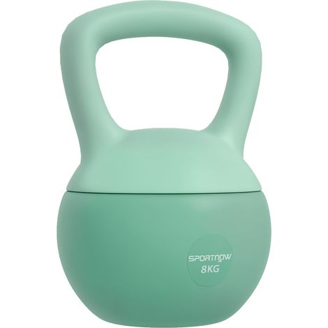 8 kg Kettlebell mit rutschfestem Griff, für Fitness, Krafttraining und Cardio, 19 x 19 x 28 cm, grün