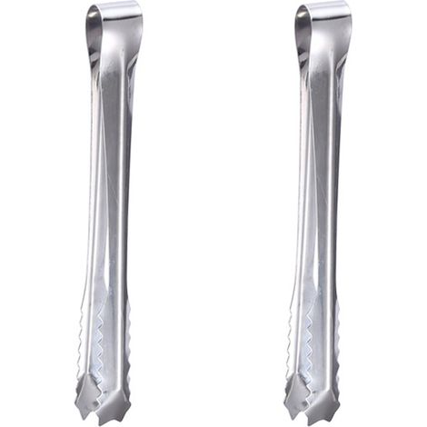 Pince à glaçons en acier inoxydable pour seau à glace, pince de service pour glaçons avec dents (1/5)