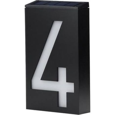 Luminaire Solaire Pour Numéro De Maison - LED Blanc - Étanche IP55 - 18,5 x 10 x 4 cm - Autonome Sans Fil - 1 Pièce (1/5)