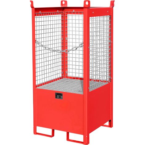Bauer Fass-Stapelpalette FSP-1 D, Drahtgitterwände, Feuerrot