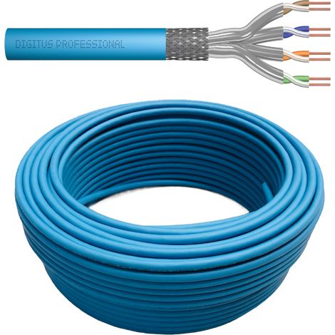Cavo di rete LAN Internet Cat.6A S/FTP blu AWG 23 50m (1/5)