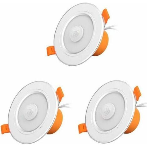 LED ceiling light with human motion sensor, indoor lighting, ideal for a restaurant or bathroom (3 pieces) (1/5)