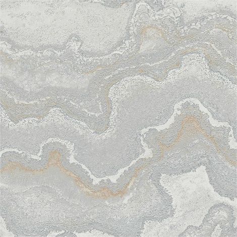 Graphic wallpaper wall Profhome 396595 hot embossed non-woven wallpaper textured in marble look and metallic effect grey silver gold 5.33 m2 (1/5)