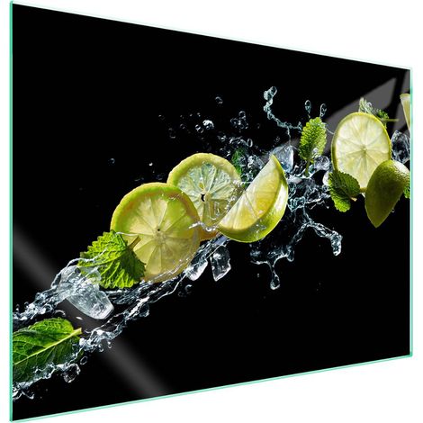 Plaque de protection en verre pour poêle 70x52 Fruits (1/5)