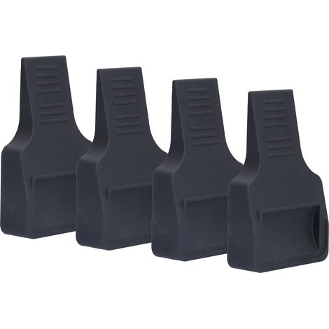 Fermaruota, 4 pezzi a forma di U, fermaruota universale, finitura di pregio, utilizzabile anche come fermaporta, adatto per casa, studio e ufficio (nero).