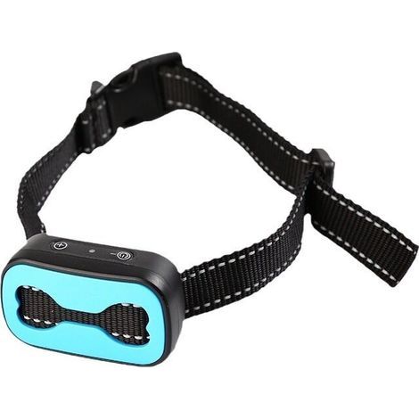 Rechargeable anti-bark collar for dogs, training collar for small, medium and large dogs with 3 vibration and sound modes and 7 sensitivity levels, blue (1/4)