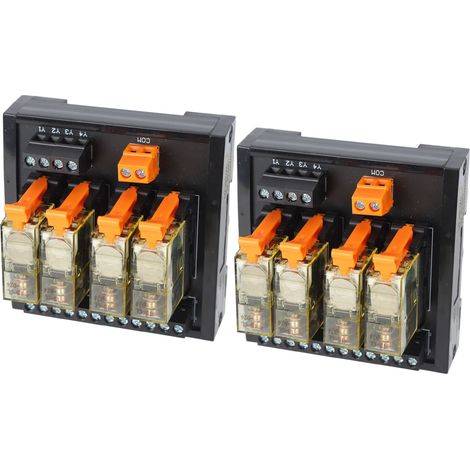 Module de commande de relais (2 pièces) pour automate programmable CC, montage sur rail DIN, 4 canaux, 1 NO, 1 NC, BEM1S-4MZ, 250 V CA (1/5)