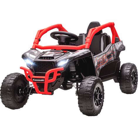 Voiture électrique enfant 12V Kawasaki Teryx KRX 1000 avec télécommande, suspension arrière Rouge