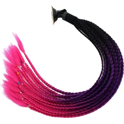Tresses colorées pour casque de moto avec ventouse, décoration fun pour motocycliste, 55 cm (1/5)