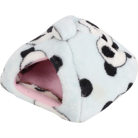 Nid d'hiver en peluche épaisse bleu ciel panda pour hamster, hérisson, cochon d'Inde, écureuil volant (1/5)