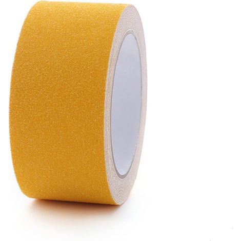 Bande antidérapante à haute traction - 5 cm x 5 m - Bande adhésive antidérapante - Bande abrasive imperméable pour escaliers, marches de marche, extérieur et intérieur - Jaune