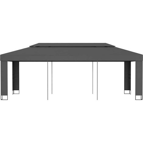 Tonnelle de Jardin Tente de réception - Rapide à Installer avec toit double 3x6 m Anthracite BV692441 - BonneVie (1/5)