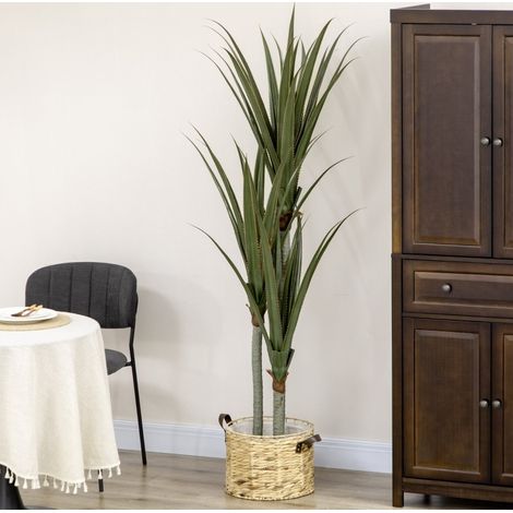 Pianta artificiale yucca 190 cm in vaso, 39 foglie realistiche, verde OKMYHOME (1/5)