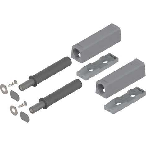 Blum Tip On für Türen, Öffnungsunterstützung, Türspalteinstellung, Scharnier, Hochklappen, Komfort + integrierte Türspalteinstellung, Kunststoff grau, 2 Stück (1/5)