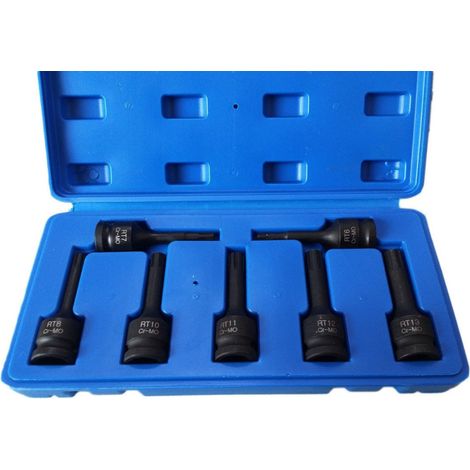 Kit De Clés à Chocs 7 Pièces 1/2" Torx R6 - Rt13 Pour Visseuse Pneumatique
