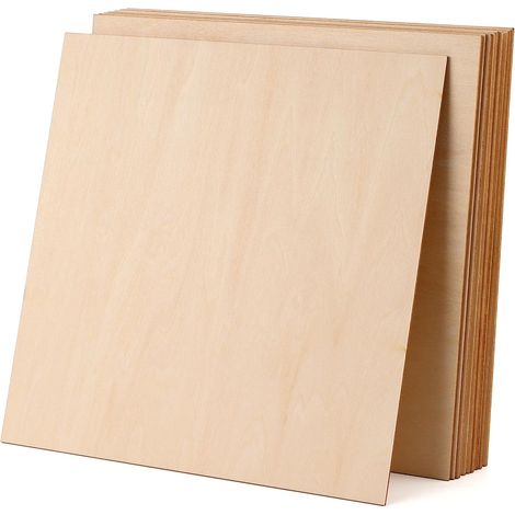 Contreplaqué, 10pcs 200 200 1.5mm, bois de tilleul non peint (1/5)