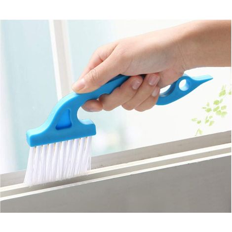 Brosse De Nettoyage Pour Fentes - Pour Rails De Fenêtre Et De Porte - Poignée Ergonomique En PP - Avec Lame Grattoir - 1 Pièce (1/5)